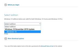 Загрузить Windows 10 ноября 2019 года обновление 1909 ISO-файла непосредственно от Microsoft