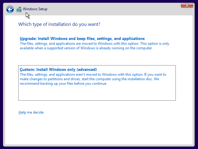Windows 10 выборочная установка