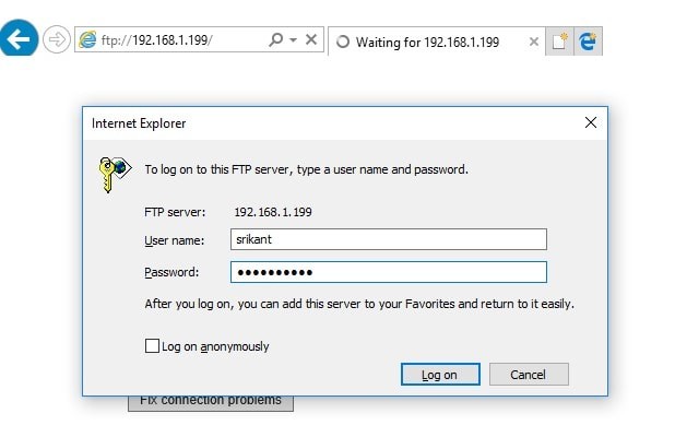 Доступ к общим файлам и папкам на FTP