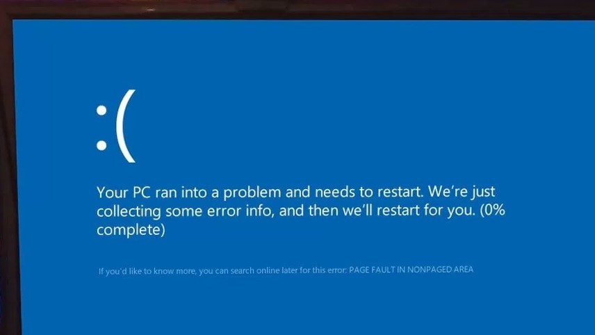 ошибка страницы в невыгружаемой области Windows 10 цикл загрузки