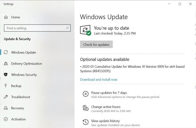 Windows 10 KB4532695