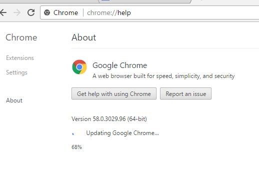 обновить Google Chrome