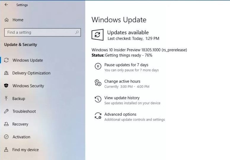 Загрузить Windows 10 build 18305