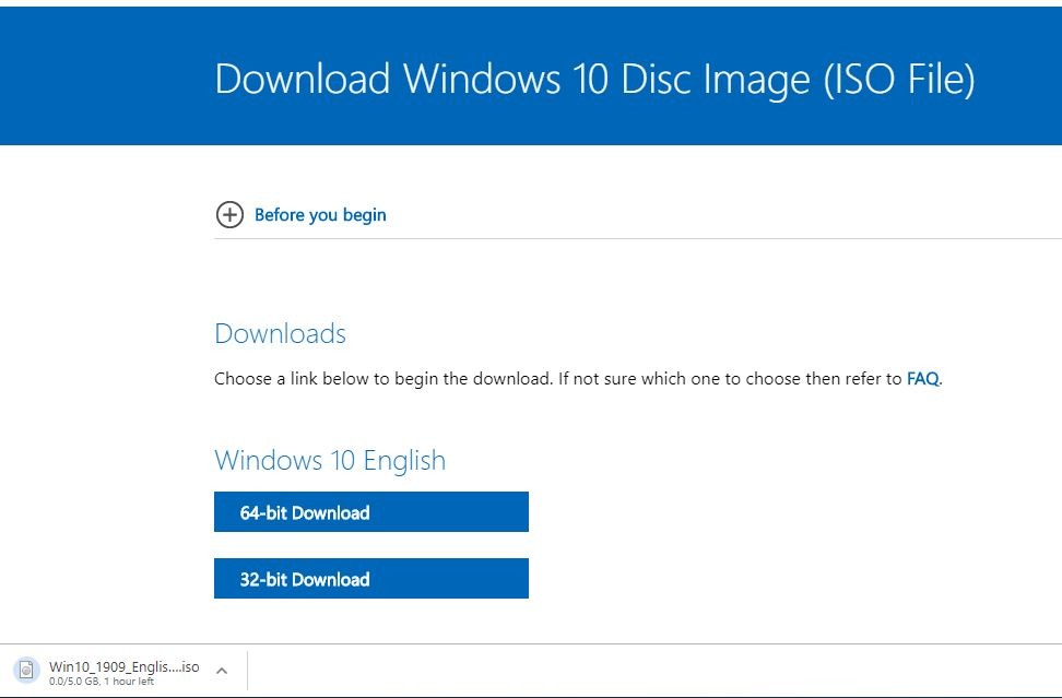 Windows 10 1909 ISO скачать