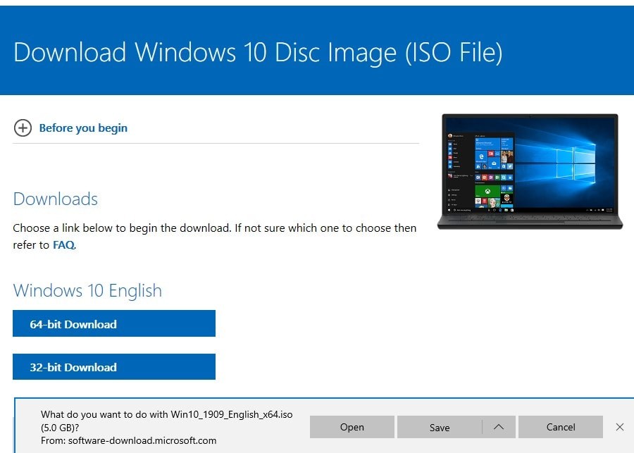 Скачать Windows 10 ISO в браузере Edge