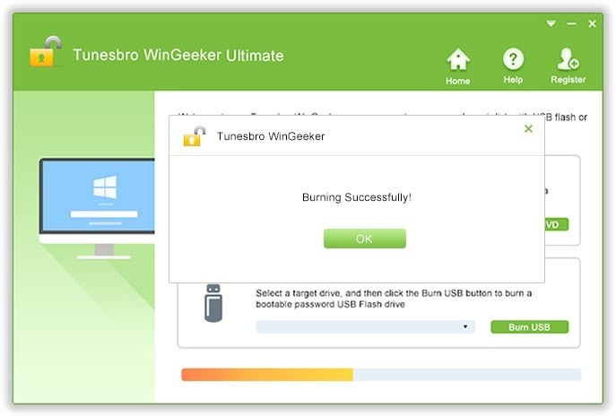 Сброс пароля Windows 10 с помощью TunesBro WinGeeker Tool
