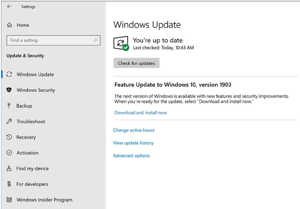 обновление функции до версии Windows 10 1903