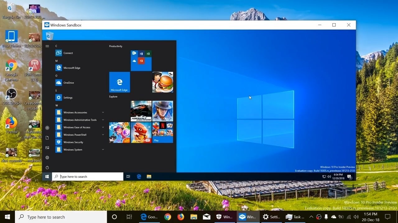 Среда Windows Sandbox в Windows 10