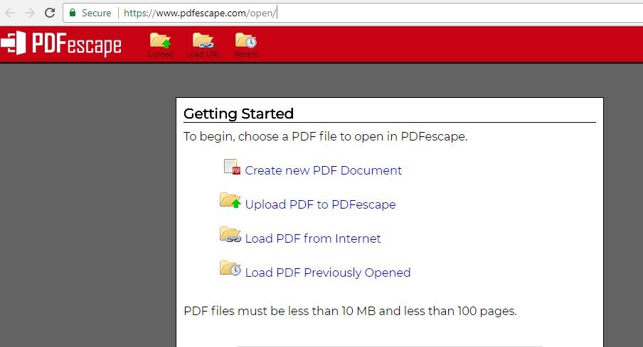 PDFescape онлайн-редактор PDF
