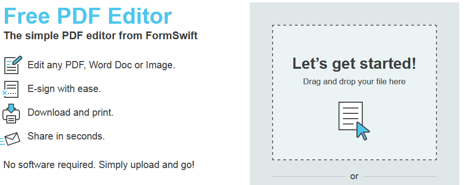 FormSwift's Free PDF Editor
