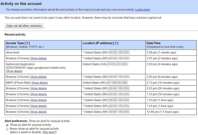 Удаленный выход из Gmail