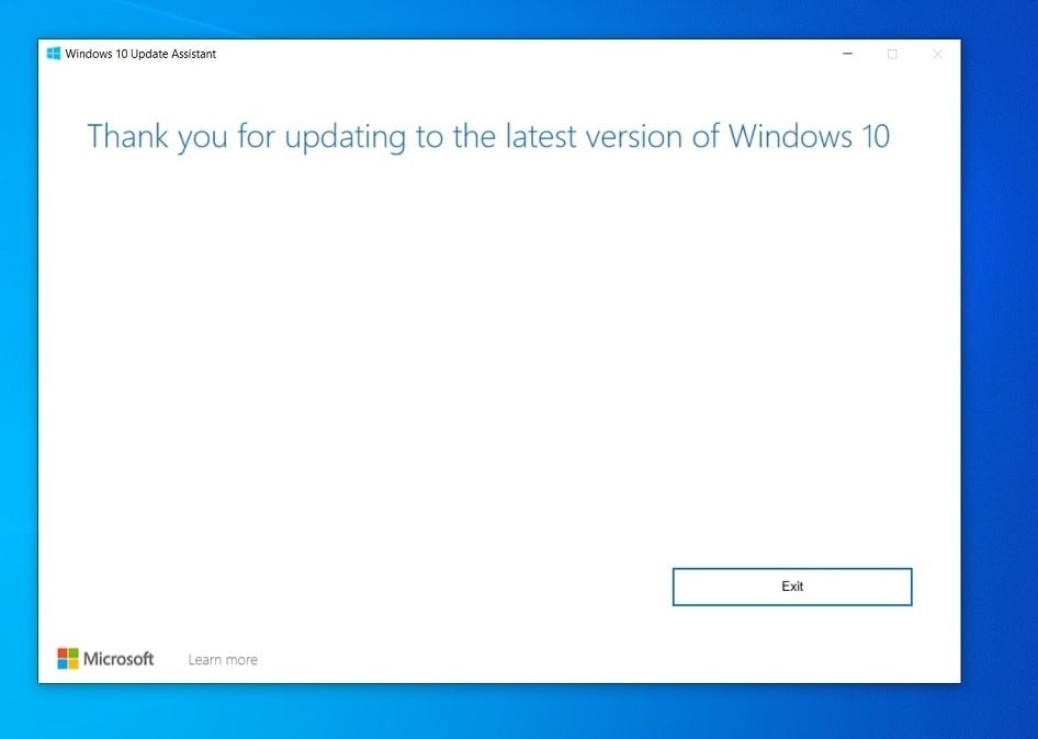 Обновление Windows 10 мая 2019 с использованием помощника по обновлению