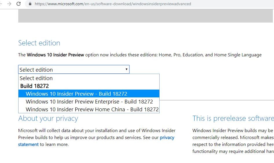 Windows 10 Build 18272 ISO