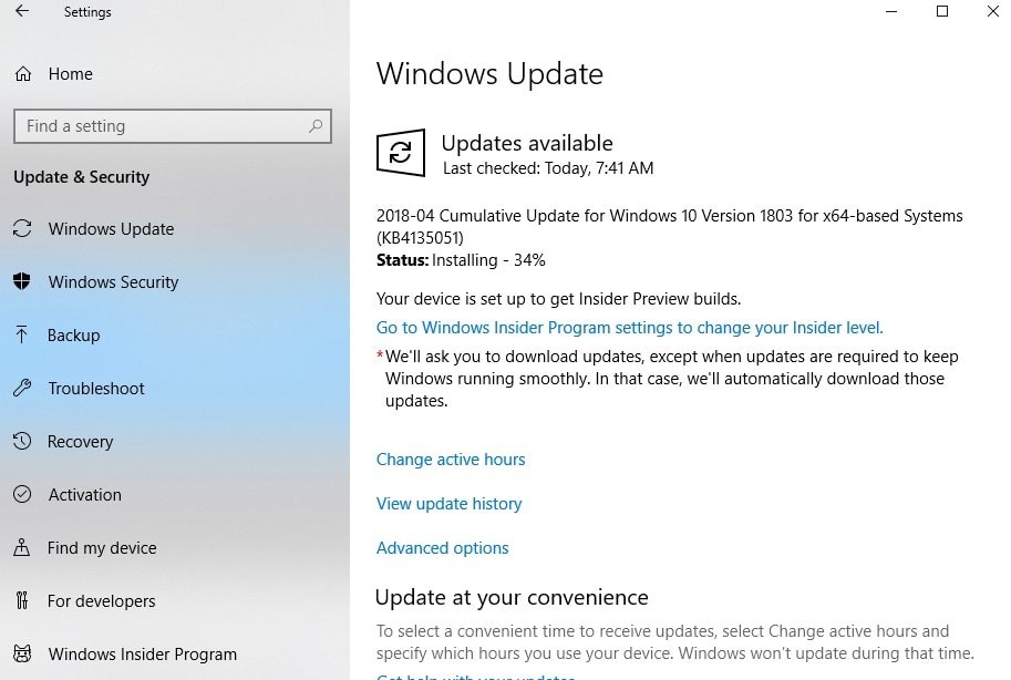 установить Windows 10 апреля 2018 Обновление рано сейчас