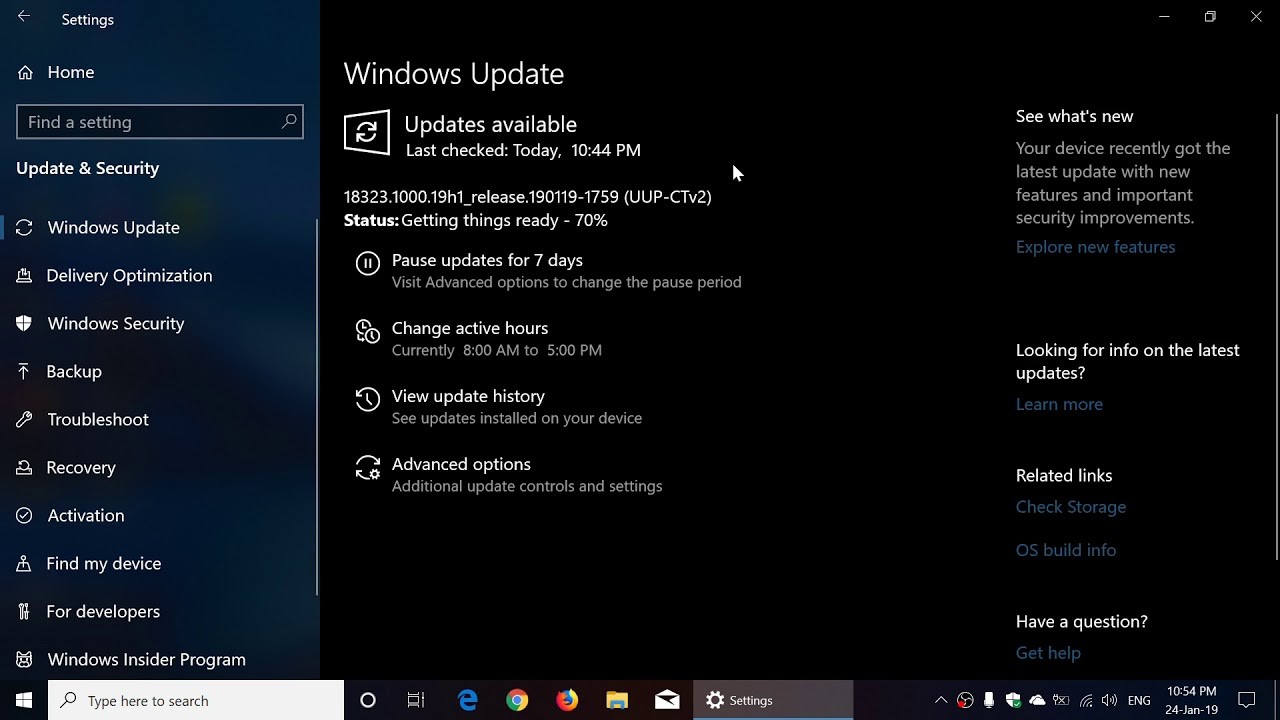 Windows 10 build 18323