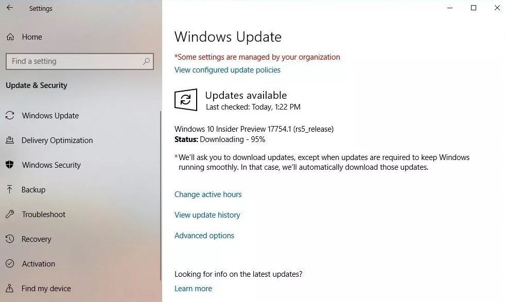Windows 10 Октябрь 2018 Обновление (rs5_release) Сборка 17754