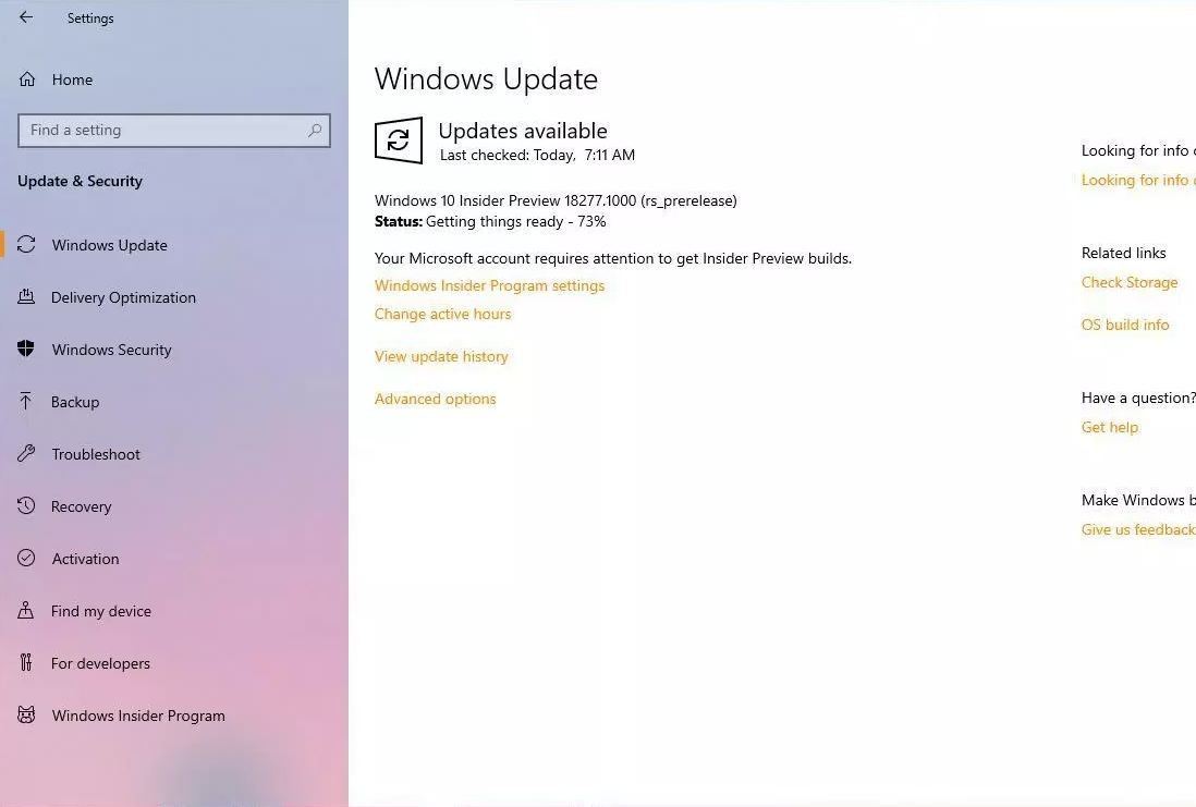 Загрузить Windows 10 Build 18277