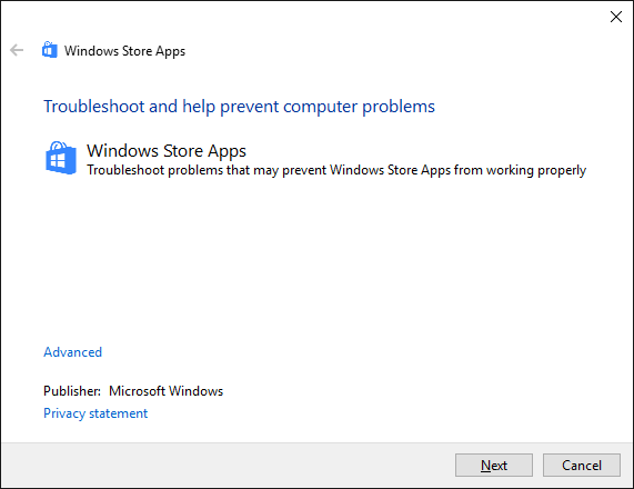 Устранение неполадок приложений Windows Store